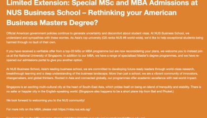 新加坡国立大学接受美TOP20硕士offer置换；教育部拟同意设置10所本科高校…一周资讯