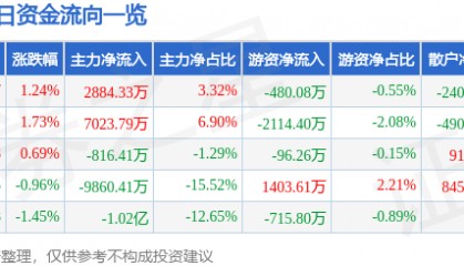 股票行情快报：闻泰科技（600745）7月28日主力资金净买入2884.33万元